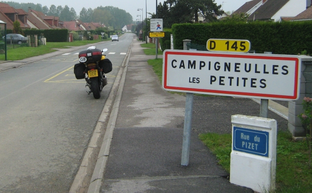 My yamaha fazer parked on a quiet french road